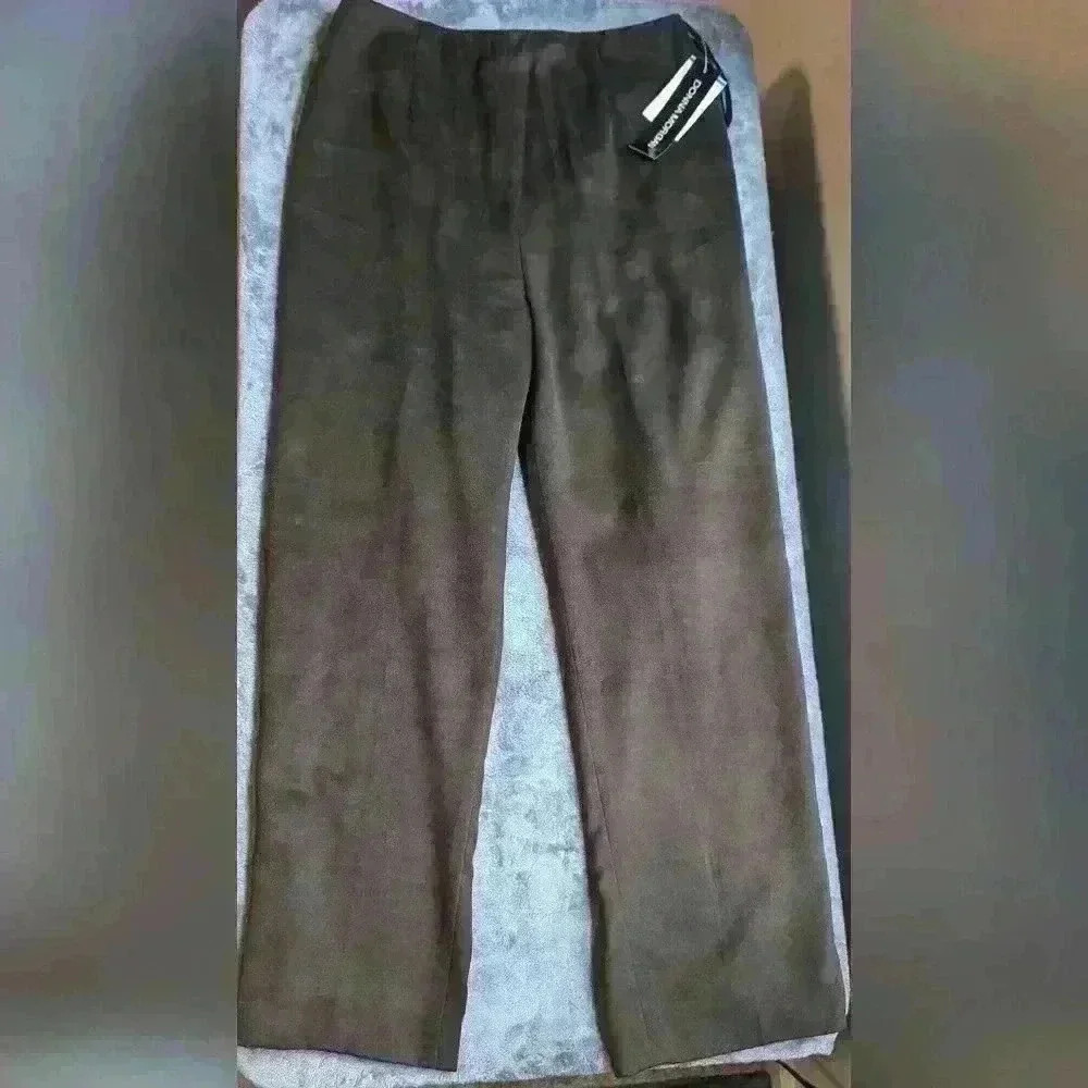 Donna Morgan Dress Pants Women’s Size 6 Brown Wide Leg Back Zipper Business Wear